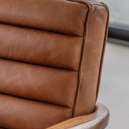 Gallery Datsun Brown Leather Armchair – view 4