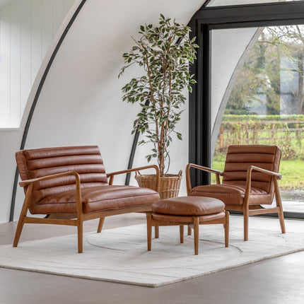 Gallery Datsun Brown Leather Armchair – view 5