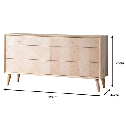 Gallery Milano Oak 6 Drawer Chest of Drawers – view 2