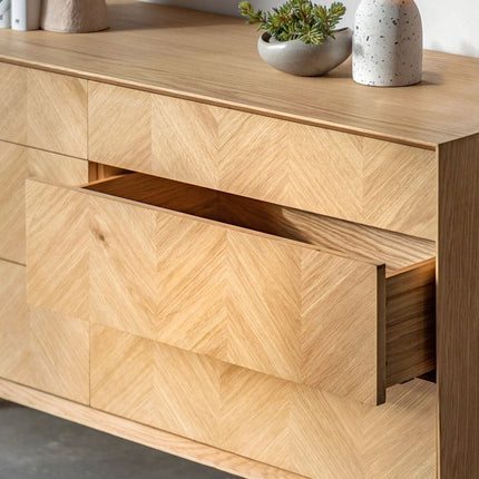 Gallery Milano Oak 6 Drawer Chest of Drawers – view 3