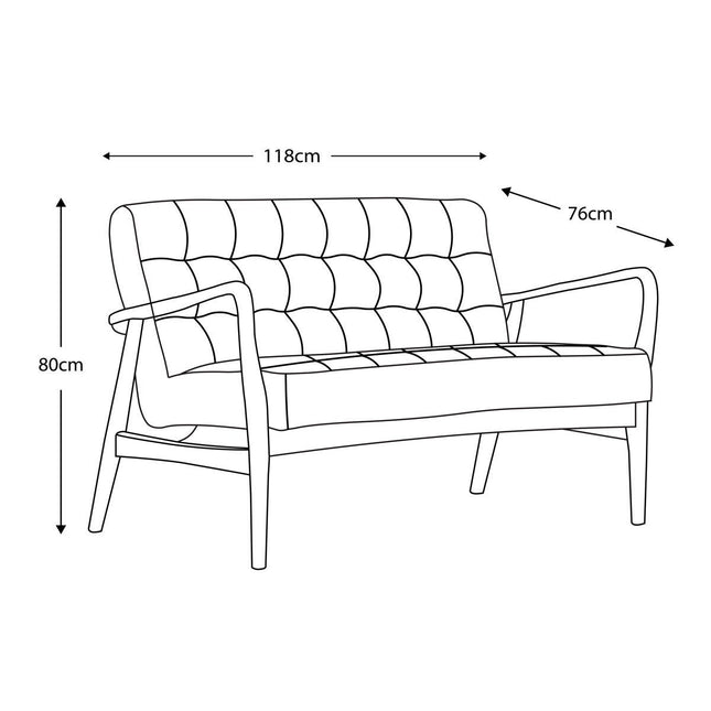 Gallery Humber Vintage Brown Leather 2 Seater Sofa – view 2