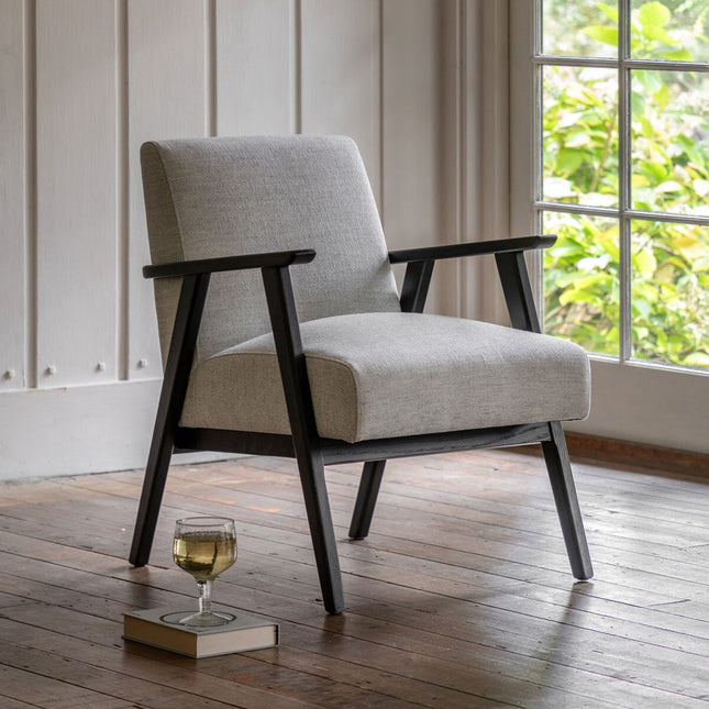 Gallery Neyland Mottled Stone Linen Armchair