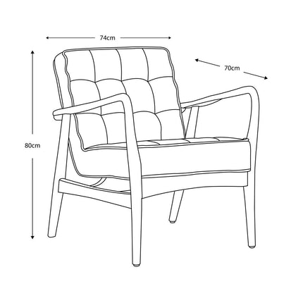 Gallery Humber Dark Grey Linen Armchair – view 2