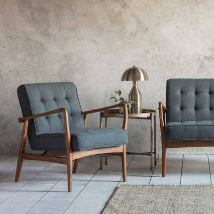 Gallery Humber Dark Grey Linen Armchair – view 5