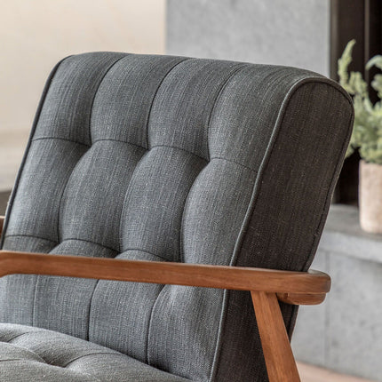 Gallery Humber Dark Grey Linen Armchair – view 4