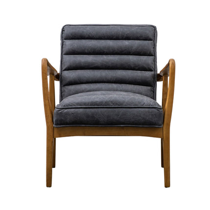 Gallery Datsun Antique Ebony Leather Armchair – view 8