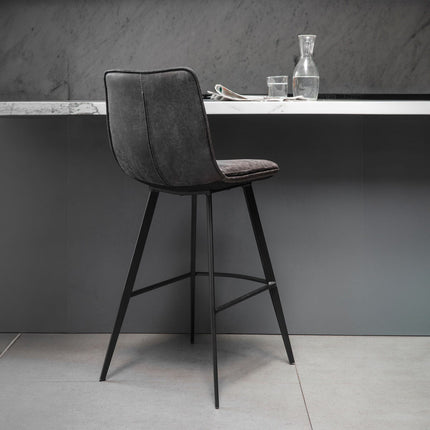 Gallery Henley Grey Faux Leather Bar Stool, 2 Pack – view 3