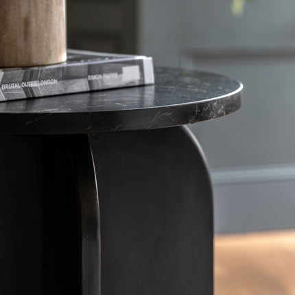 Gallery Amalfi Black Marble Side Table – view 3