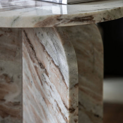 Gallery Amalfi Natural Marble Side Table – view 4