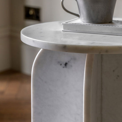 Gallery Amalfi White Marble Side Table – view 3
