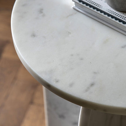 Gallery Amalfi White Marble Side Table – view 4