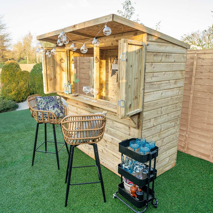 Forest Garden 6ft x 3ft (1.8 x 0.9m) Wooden Garden Bar Entertainment Shed – view 3
