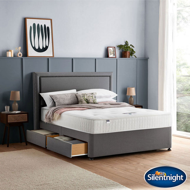 Silentnight 1400 Pocket Ortho Mattress & Slate Grey Divan in 4 Sizes