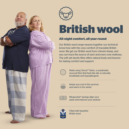 Silentnight British Wool 2400 Pocket Mattress & Sandstone Full Ottoman Divan in 3 Sizes – view 6