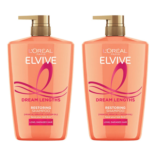 Loreal Elvive Dream Lengths Shampoo, 2 x 1L