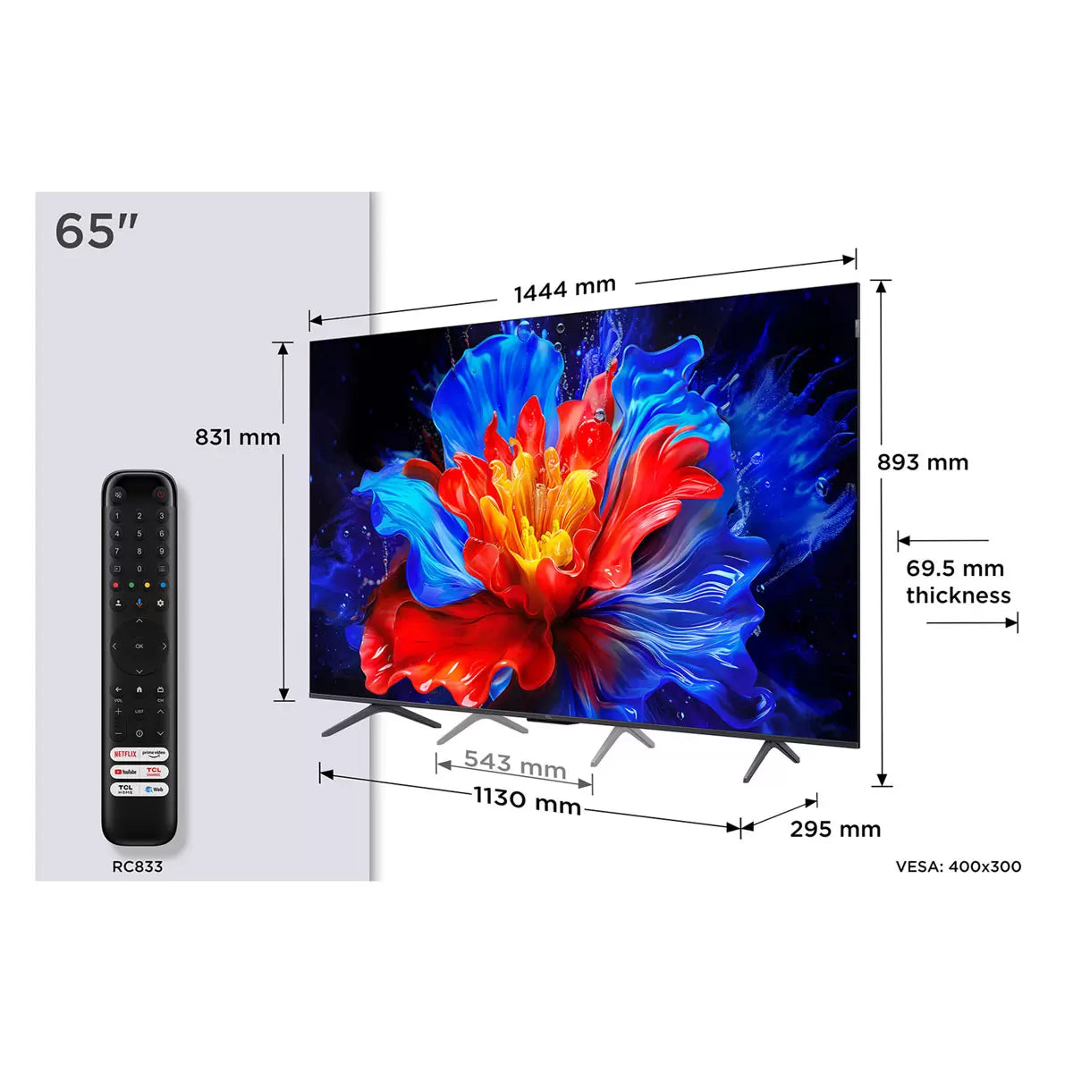 TCL 65P8K-UK 65 Inch QLED TV