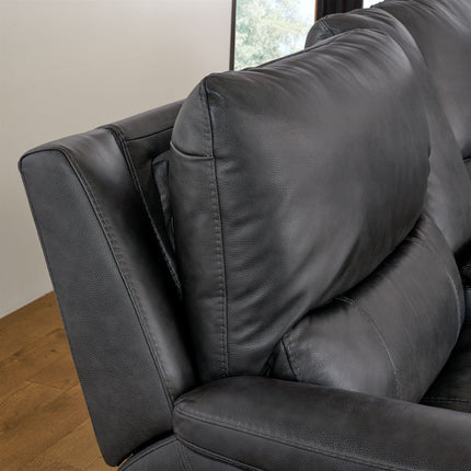 Gilman Creek Wylder Dark Grey Leather Power Reclining Sectional Sofa – view 7