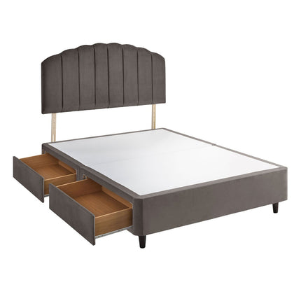 Silentnight Velvet 4 Drawer Divan Base with Merlin Headboard in 3 Colours & 3 Sizes – view 5