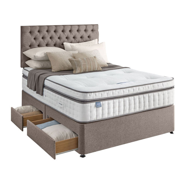 Silentnight Continental Divan Base with Eden Headboard in 2 Colours & 3 Sizes – view 2