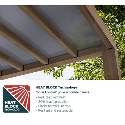 Palram Canopia Helsinki 9ft 10" x 11ft 2" (3m x 3.4m) Cedar Wood Patio Cover – view 3