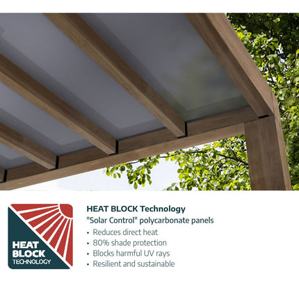 Palram Canopia Helsinki 9ft 10" x 17ft 7" (3m x 5.35m) Cedar Wood Patio Cover – view 3