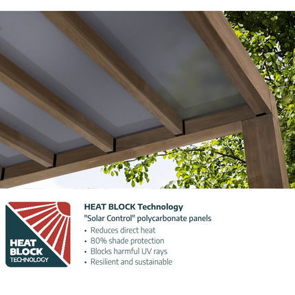 Palram Canopia Helsinki 9ft 10" x 21ft 10" (3m x 6.65m) Cedar Wood Patio Cover – view 3