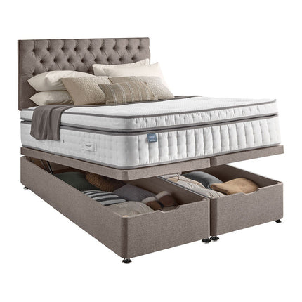 Silentnight Full Ottoman Divan Base with Eden Headboard in 2 Colours & 3 Sizes – view 2