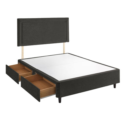 Silentnight Velvet 4 Drawer Divan Base with Malvern Headboard in 3 Colours & 3 Sizes – view 3