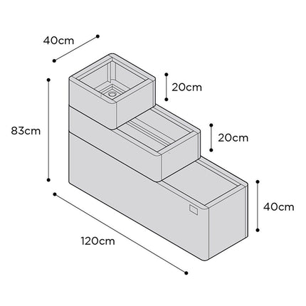 Stone Garden Hanbury 3-Tier Stackable Steel Planter Set in 2 Colours – view 2