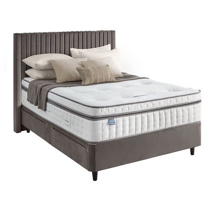 Silentnight Velvet 4 Drawer Divan Base with Slumber Headboard in 4 Colours & 3 Sizes – view 5