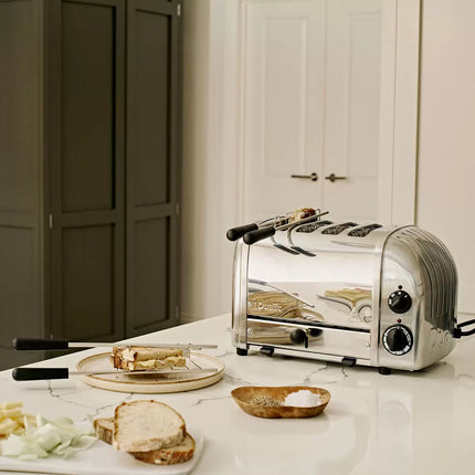 Dualit Classic 4 Slot Toaster With Sandwich Cage, Polished Stainless Steel
