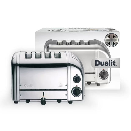 Dualit Classic 4 Slot Toaster With Sandwich Cage, Polished Stainless Steel