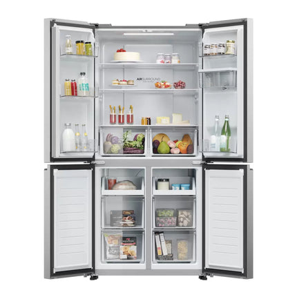 Haier Series 3 HCR3818EWMM Multi Door Fridge Freezer, E Rated in Inox