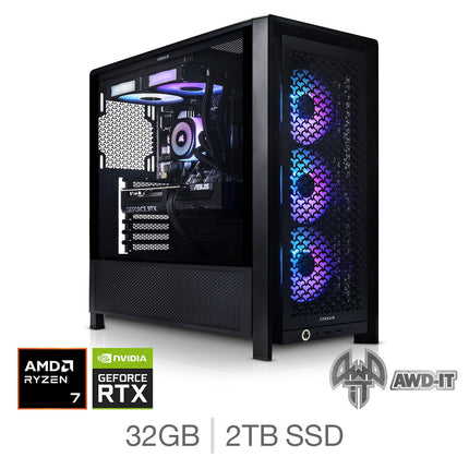 AWD-IT Frame 7, AMD Ryzen 7, 32GB RAM, 2TB SSD, NVIDIA GeForce RTX 5080, Gaming Desktop PC