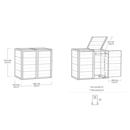 Keter Cortina Hide Away Bin Store – view 2