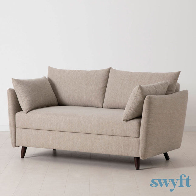 Swyft Model 08 Light Grey Linen Double Sofa Bed