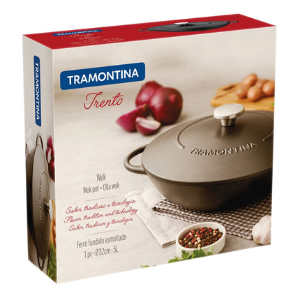 Tramontina Enameled Cast Iron Wok, 32cm / 5.0L – view 7