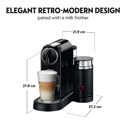 Nespresso by De'Longhi Citiz Capsule Coffee Machine & Aeroccino Milk Frother, Black – view 3