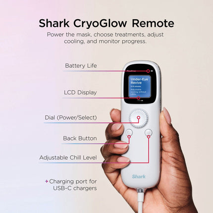 Shark FW312UK CryoGlow Under-Eye Cooling & LED Anti-Ageing & Blemish Repair Mask in Blue Frost – view 6
