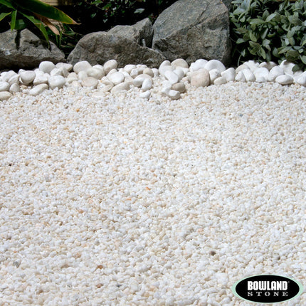 Bowland Stone White Marble Pebbles 8-11mm (750kg Bulk Bag)