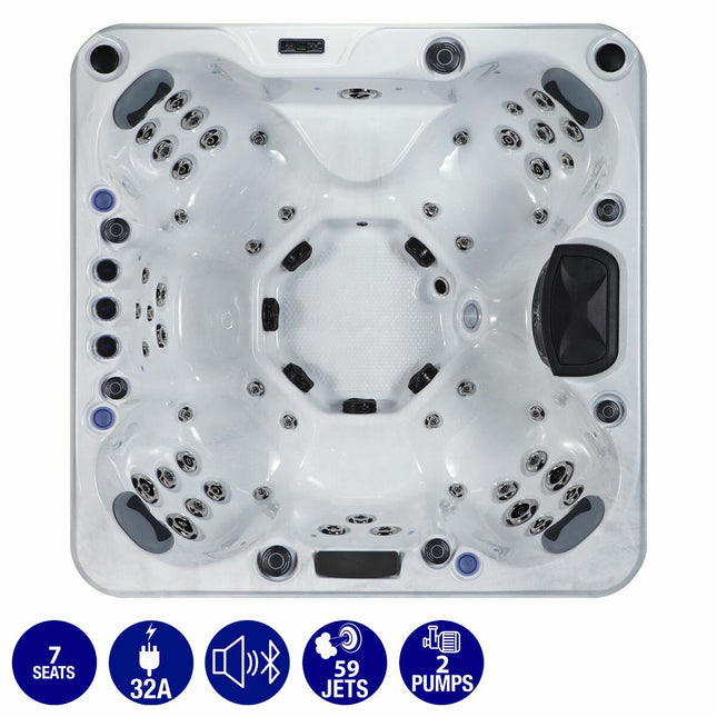 The Wellness Co Relax 6 59-Jet 7 Person Hot Tub - Delivered and Installed