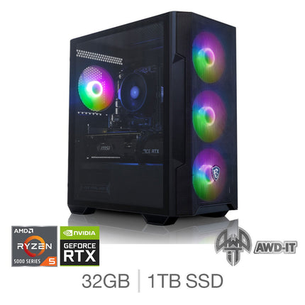 AWD-IT Zeno, AMD Ryzen 5, 32GB RAM, 1TB SSD, NVIDIA GeForce RTX 5060 Ti, Gaming Desktop PC