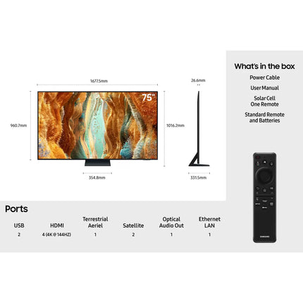 Samsung QE75QN70FAUXXU 75 Inch Neo QLED 4K Ultra HD Smart TV