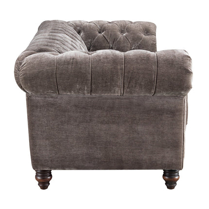 Allington 2 Seater Grey Fabric Chesterfield Sofa – view 6