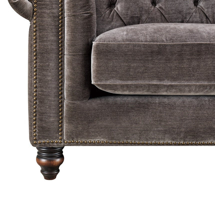 Allington Grey Fabric Chesterfield Armchair – view 5