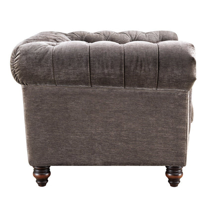 Allington Grey Fabric Chesterfield Armchair – view 7