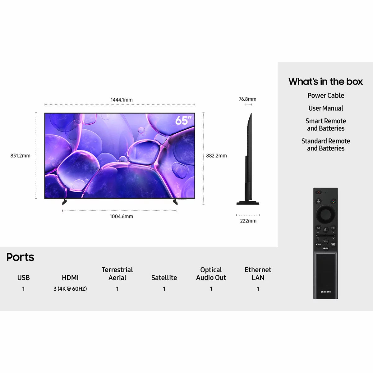 Samsung UE65U8000FKXXU 65 Inch LED 4K Ultra HD Smart TV
