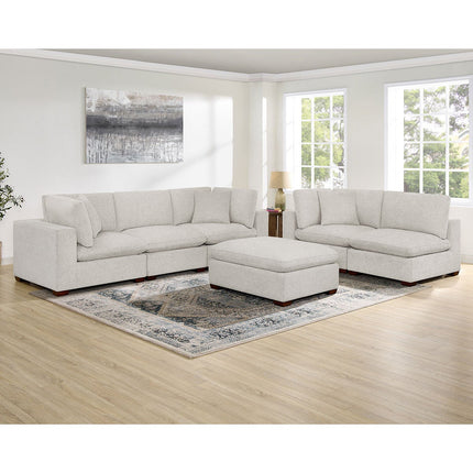 Thomasville Lowell Light Grey Fabric 6 Piece Modular Sofa – view 3