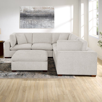 Thomasville Lowell Light Grey Fabric 6 Piece Modular Sofa – view 4
