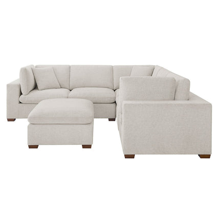 Thomasville Lowell Light Grey Fabric 6 Piece Modular Sofa – view 6